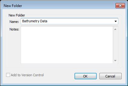 MIKE Zero Figure 3.2 Specify name of new folder Now select the new folder Bathymetry Data in the Project Explorer in MIKE Zero. Rightclick and select Add Existing File, see Figure 3.3. Figure 3.3 Add existing file to project In the Add Existing File dialog select the file map.