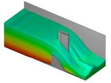 analysis of the half three-dimensional model of the spillway was carried out (Worley, 2002).