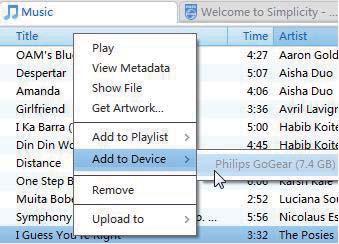 Manual sync To manually transfer selected playlists, 1 Select playlists.