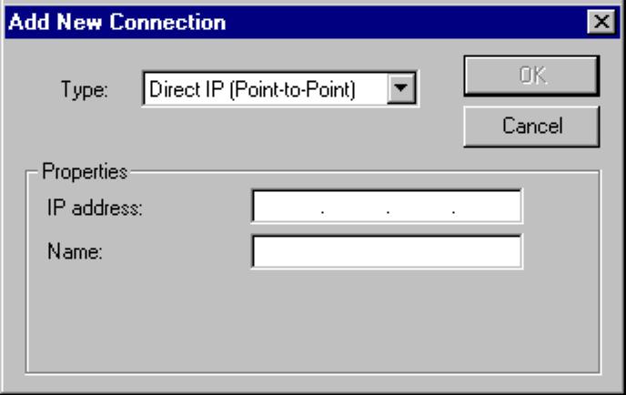 IP Connections IP Address For IP connections, enter the IP address of the device to which you wish to connect.
