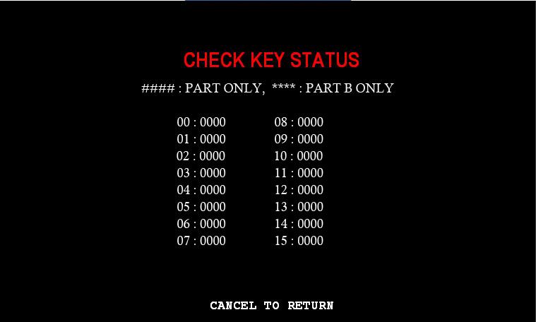 Partially entered keys will appear in the index as #### or **** which denotes that either part A or part B has been successfully entered.