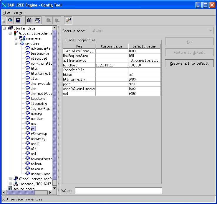 Installing NetWeaver 7.0SR3 1. Open the SAP J2EE Engine Config Tool 2.