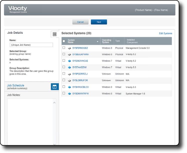 Deploy V-locity using the VMC Navigation Click on the Deploy V-locity option in the Selected System Actions menu on the My Environment screen or the Deploy V-locity link on the V-locity Dashboard to