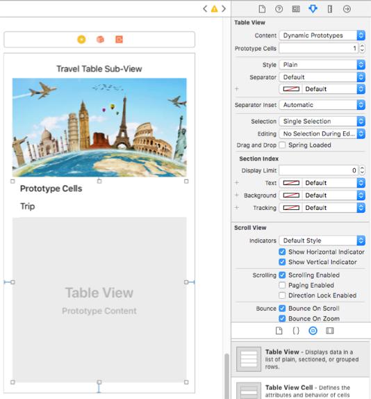 Adding Table View to