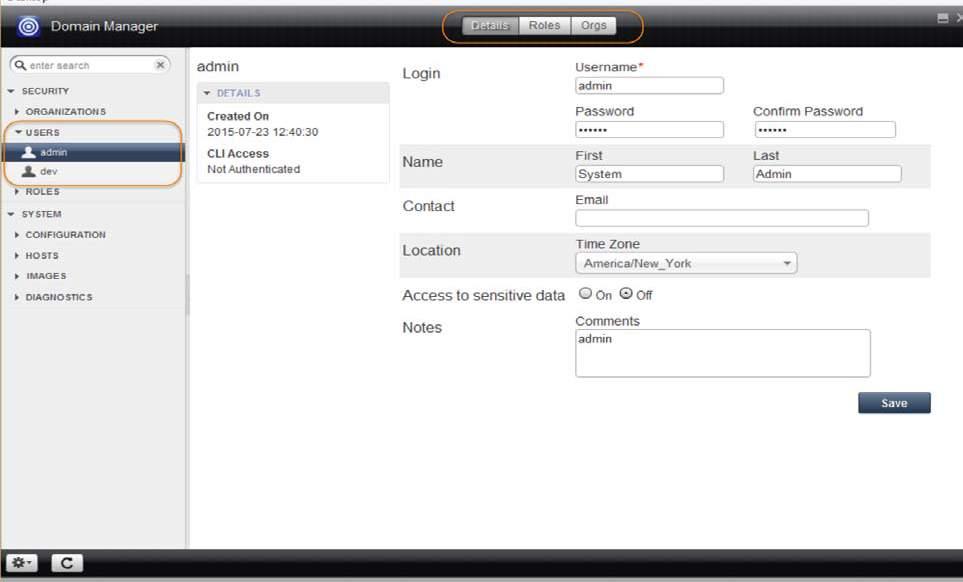 Users The Users section allows you to create the user names and passwords to control access an Actifio appliance.