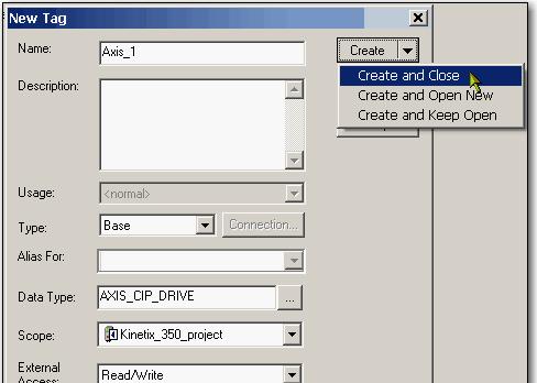 AXIS_CIP_DRIVE is the default Data Type. 22.