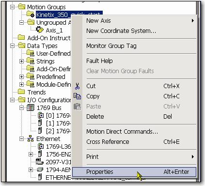 Right-click Motion Groups in the Controller Organizer, and choose New Motion Group. The New Tag dialog box opens. 2.