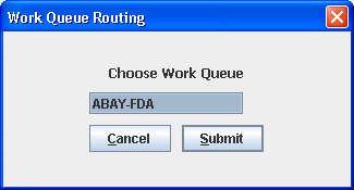 Import Work Queue Routing Document List screen: Import Work Queue This screen displays the Import Entries for a specific Work Queue selected Routing Document List from the Work Queues List on the