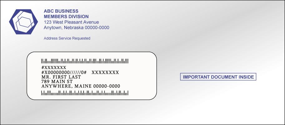 Mailer's Keyline For Traditional ACS, the mailer's keyline is printed as: on the second line of the address block aligned left beginning and ending pound sign (#) delimiters.