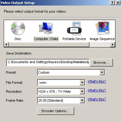wmv are available on the freeware version) and choose the resolution.