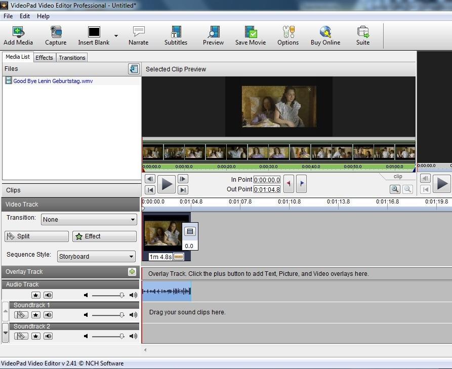 Subtitling As for other editing tasks, follow steps 1-8 above, then click on the green arrow to move the video to the story board.