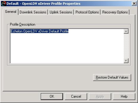 Configuring the Default xdriver Profile The following section describes how to edit the Default xdriver Profile with the LONWORKS Interfaces application.