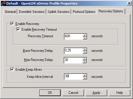 Figure 2.10 Recovery Options Tab 6.