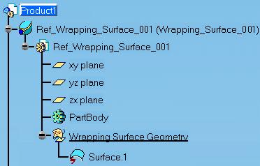 The copied surface is pasted under Wrapping Surface Geometry. 7.
