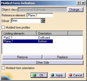 Double-click the wrapping surface in the Molded Form Definition Definition dialog box to redisplay the