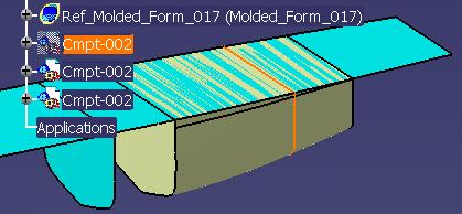 Select the molded form used to split the compartment. Important: The molded form must completely traverse the compartment.