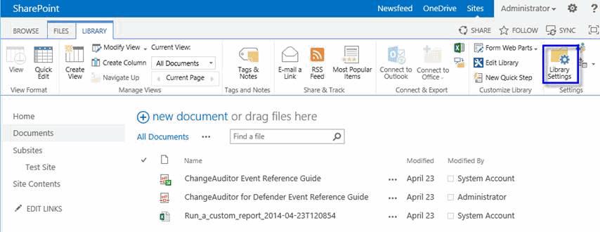 Versioning If you want Change Auditor to audit versioning within SharePoint, be sure to enable it for each individual Library and List Item pertaining to the Site(s) being audited.