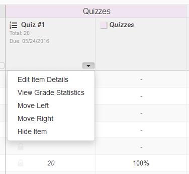 selecting Show Points. Calculated curse grades can easily be overridden when necessary.