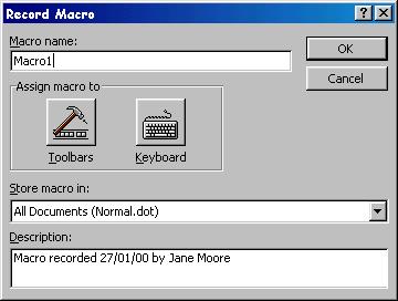 18. MACROS 18.1. What is a Macro? A Macro is a series of Word commands grouped together as a single command to make everyday tasks easier.