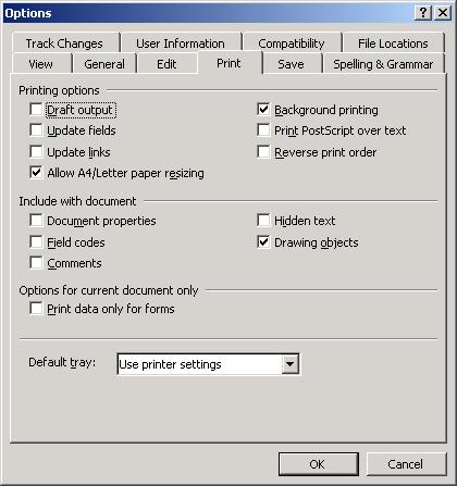19.6. The Print Tab The Print tab offers various options for printing documents, including how the documents print and what elements print.