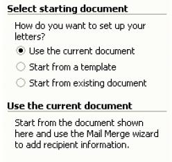 After you complete the main document and insert all of the merge fields, click SAVE AS on the FILE menu. Name the document, and then click SAVE.