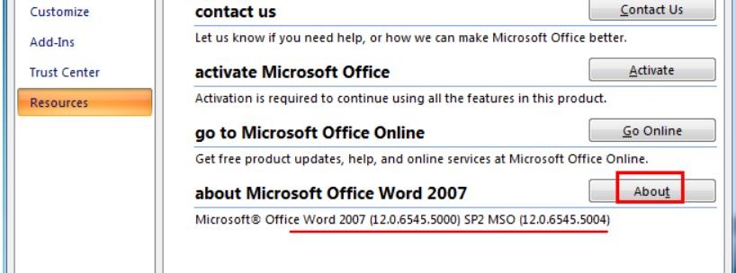 Word 2007 Click the Office button at the top left and then