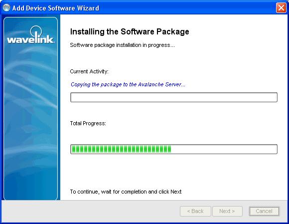 13 Figure 2-6. Package Installation Once installed, the Configure the Software Package dialog box appears.