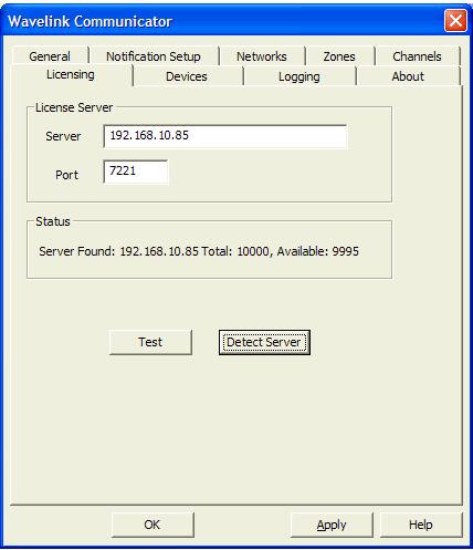 23 If a local license server is found, the Server address will be updated and the status message will reflect the number of