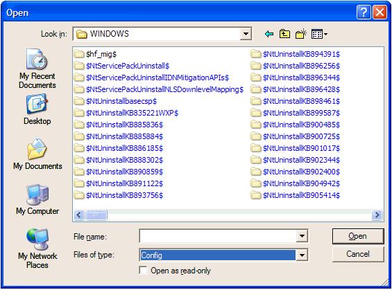 35 To restore Communicator Configurations: 1 Access the Communicator Configuration Console. In the General tab, click Restore. An Open dialog box appears. Figure 4-10.