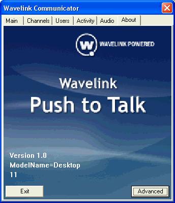 44 Wavelink Communicator Reviewing the About Tab The About tab provides options to exit the Communicator and view the Advanced information.