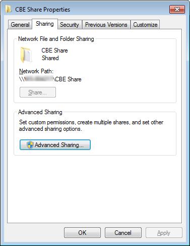2) Select Share with then Advanced Sharing... in Windows 7 and Windows 8.