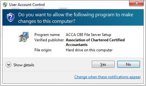 2) Right click on ACCA CBE File Server Setup V24_0.