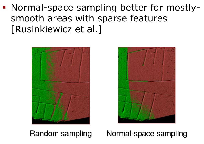 Comparison: normal space sampling vs random This slide