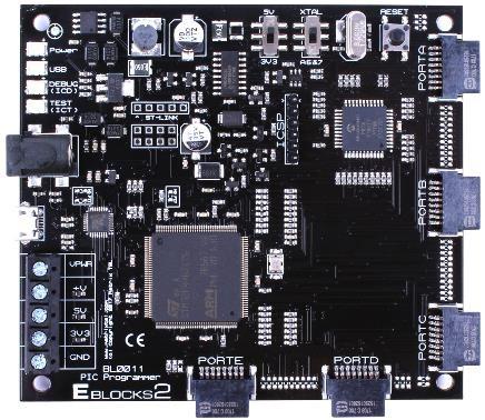Upstream - BL0011-8-Bit PIC Programmer Board Layout 1. DC Power Jack 7.5-12V 2. Micro USB Socket 3. Status LEDs 4. Power Output Terminals 5. Ghost Microcontroller IC 6. High Speed USB Transceiver 7.
