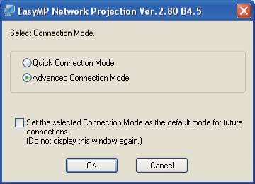 Windows 8: Select Serch on the Chrms, nd then select EsyMP Network Projection Ver.X.XX. Mc OS X: Double-click EsyMP Network Projection from the Applictions folder.