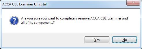 6) On the Examiner PC go to Control panel/add remove programs and select ACCA Examiner AND i-assess runtime utilities