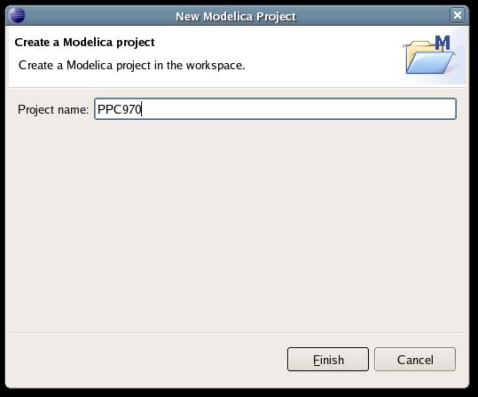 3 OVERVIEW 12 Figure 2: Creating a new Modelica project 3.2.5 Importing a Project To import an existing Modelica project you need to create an empty Modelica project and populate it with existing files.