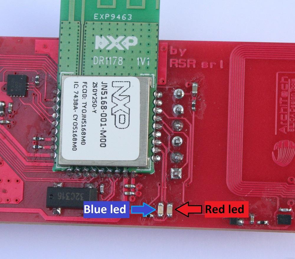 Blue led, fast lamp > network ready, almost one device associated Red led > flashing to indicate radio Rx/Tx End-Node Blue led, slow lamp > ready to associate, no network or coordinator found Blue