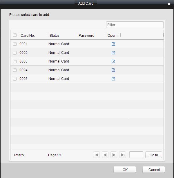 3. Check the checkbox of the corresponding card, and click the button to pop up the password setting dialogue box. 4.