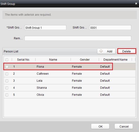 3. Check the checkbox(es) of persons to be added and click the button and return to the shift group settings interface.