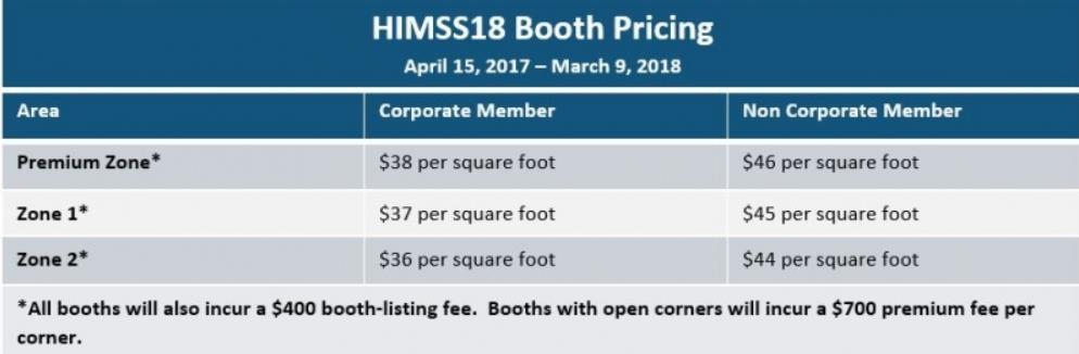 HIMSS18 Standard Exhibit Booth Show your presence on the exhibit floor within a traditional booth space.