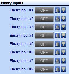Section 5: Configuring Binary Inputs Components and Navigation Binary Inputs The Binary Inputs Window is located in the upper center of the GPC-XP Controller Status Screen (Figure 8, page 11).