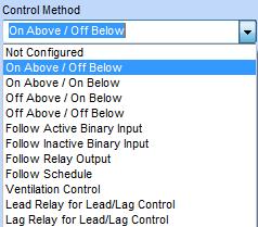 Fields that do not pertain to the configuration at hand will be greyed out. Control Method Field Figure 36: Control Method Field Not Configured Select this if this relay will not be used.