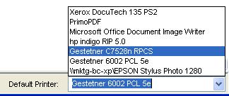 <Print>. Every time you open Prism 2, this printer selection will be the default printer until you change it.