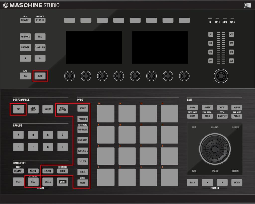 Quick Reference Using Your MASCHINE Controller For some of these modes, you need to hold the button to keep the mode active.