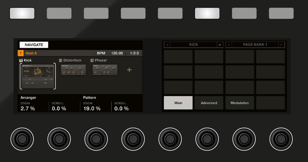 Welcome to MASCHINE! Document Conventions The unlabeled buttons and knobs on the MASCHINE STUDIO controller.