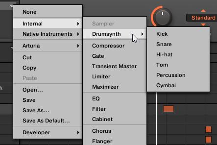 The Plug-in menu opens and displays a list of all available effects. 5.