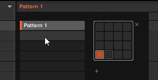 Creating Beats Adding a Second Pattern Click the slot below slot 1 to create a new empty pattern Pattern slot 2 is now selected.