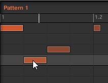 Creating Beats Editing Patterns in the Software 3. Press pad 1 and pad 2 alternatively and listen how both Patterns fit together. 4.