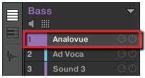 Adding a Bass Line Accessing the Plug-in Parameters The Control area allows you, among many other things, to adjust the parameters of your Plugins.